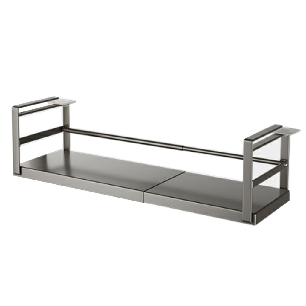 Ausziehbares Lagerregal für unter dem Regal, zum Aufhängen ohne Stanzen, zum Einschieben unter dem Regal, Schrank-Organizer, Edelstahl, Gewürzha...