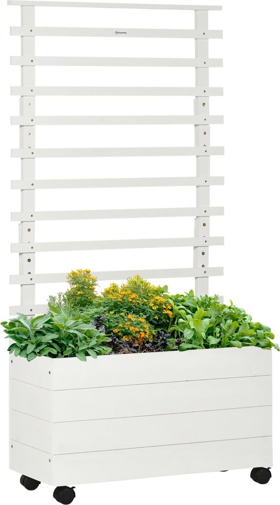 Planters met klimrek, bloembakken op wielen, verhoogde Productafbeelding 