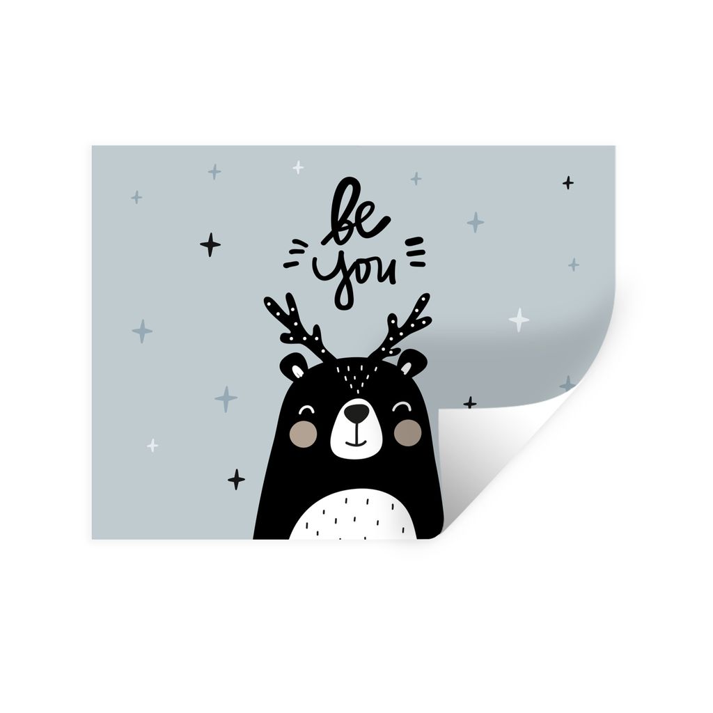 MuchoWow Wandtattoo Wandsticker Wandaufkleber Sprichwörter - Sei du - Baby - Zitate - Kinder - Jungen - Mädchen 40x30 cm Selbstklebend und Repo...