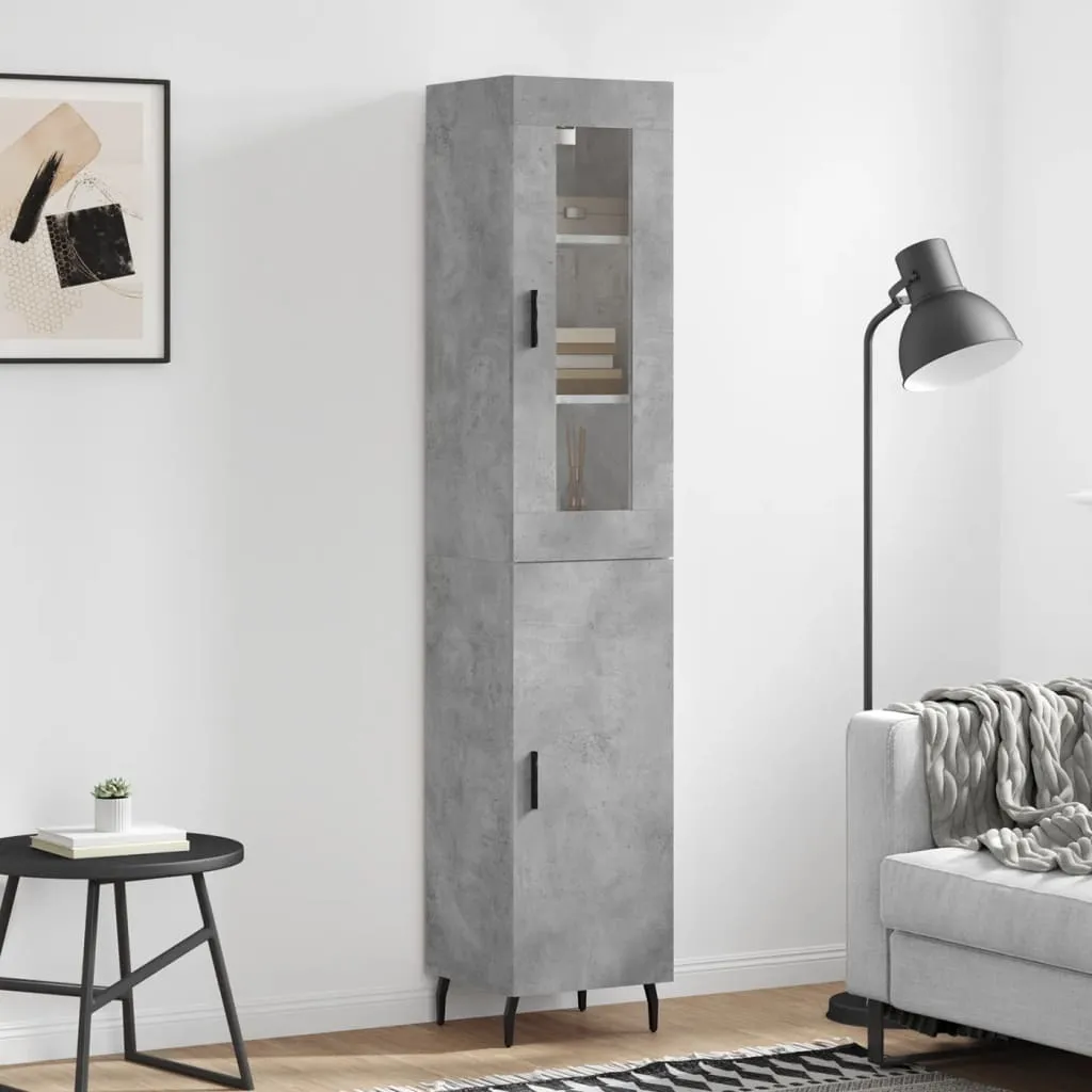 Credenza Salvaspazio vidaXL Grigio Cemento - Mobile Alto 180 cm