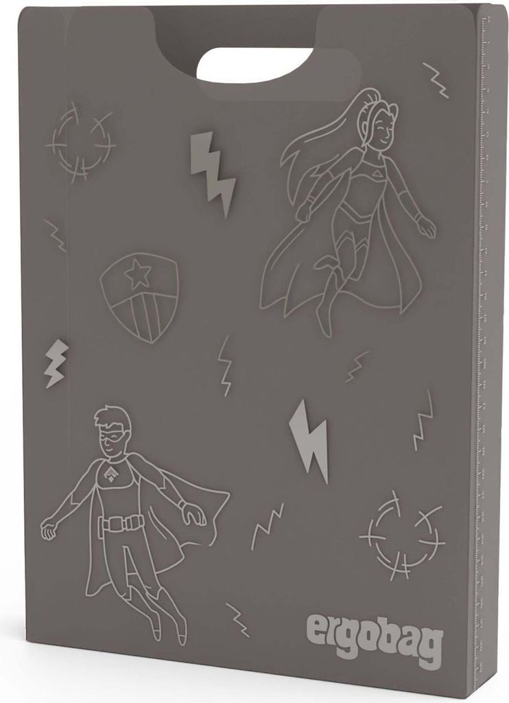 ergobag Heftbox Folder Box With Carrying Handle Superhero grau