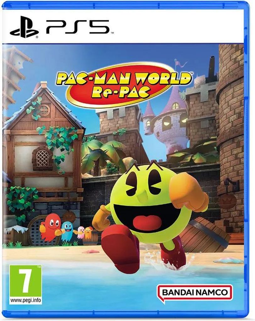The image shows the cover art for the video game PAC-MAN WORLD Re-PAC for PlayStation 5.