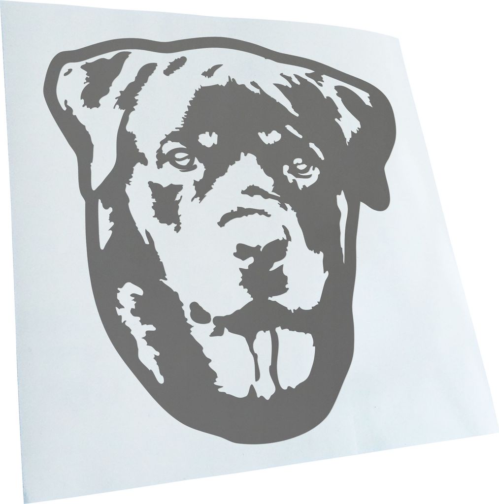 Kiwistar - Autoaufkleber - Rottweiler Hund - Grau - 30x27cm - Aufkleber für Auto, Laptop, Fahrrad, LKW, Motorrad mehrfarbig JDM Decal Racing