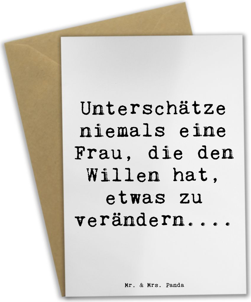 Mr. & Mrs. Panda Grußkarte Spruch Hoffnung Veränderung - Weiß - Geschenk, Vertrauen, Mut, Motivation, osterkarte, Grußkarten, hochzeitskarten, ...