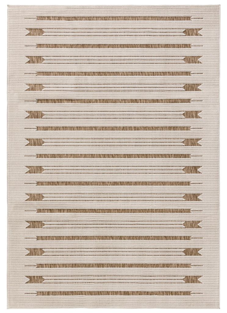 In- & Outdoor-Teppich Kaleo Creme/Beige 200x300 cm Wohnzimmer Rechteckig Muster Modern Kurzflor benuta Skandinavisch