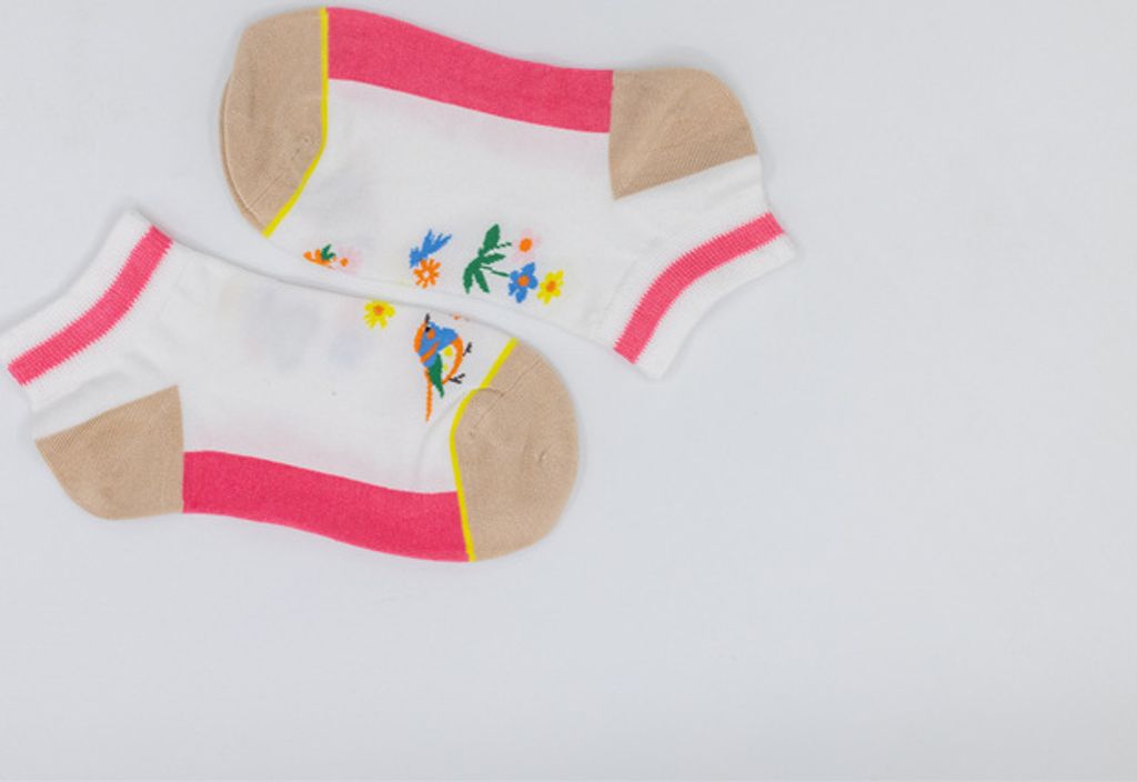 MEGAGROUP 1 Paar Quarter Socken Bambusfaser Vogel pink Größe 35-39