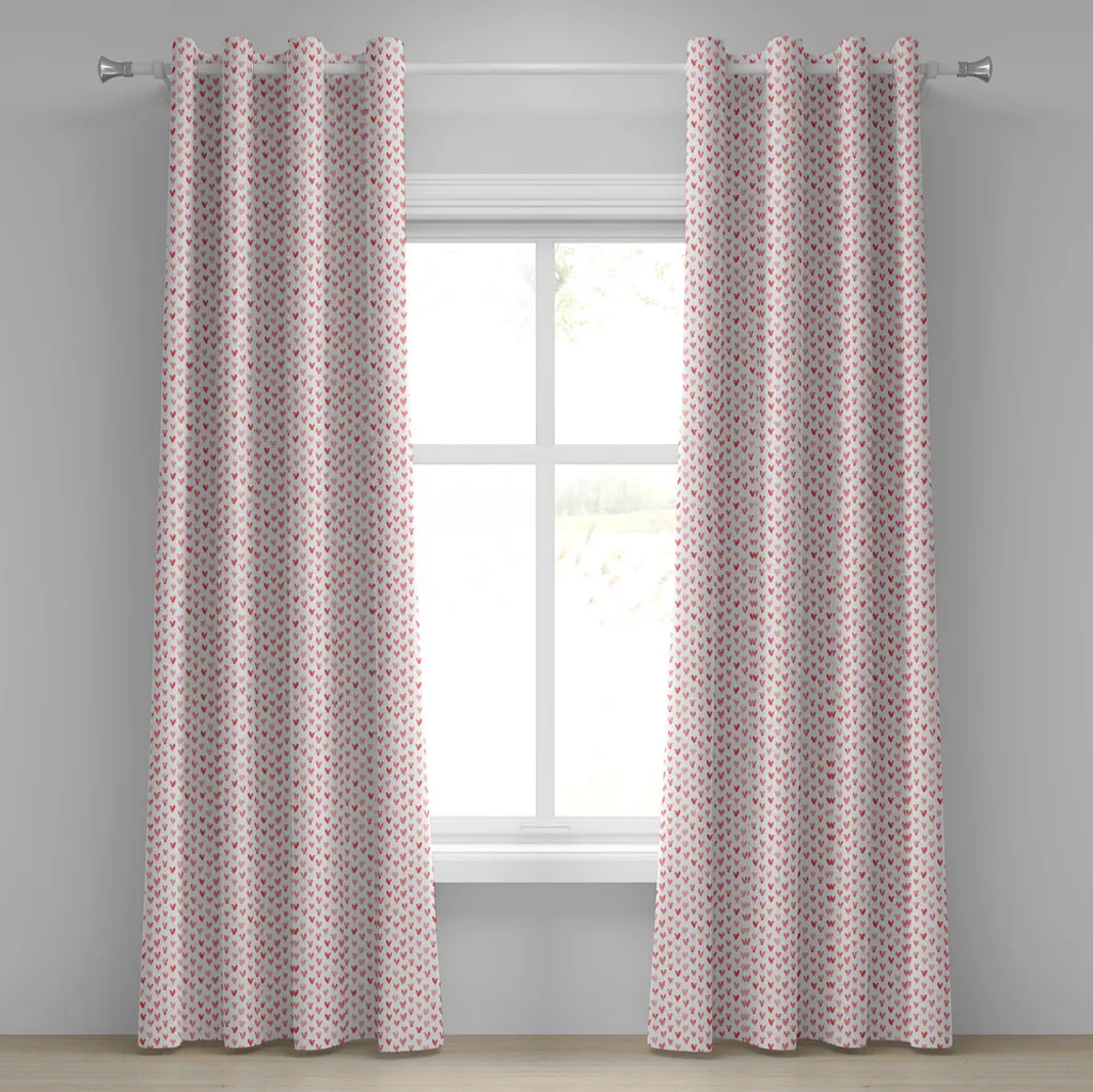 Rideau design minimaliste corail foncé à œillets en tissu haut de gamme