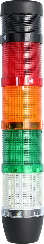 Colonna LED Industriale STEX24 4 Colori | Allarme 24V con Buzzer 90dB