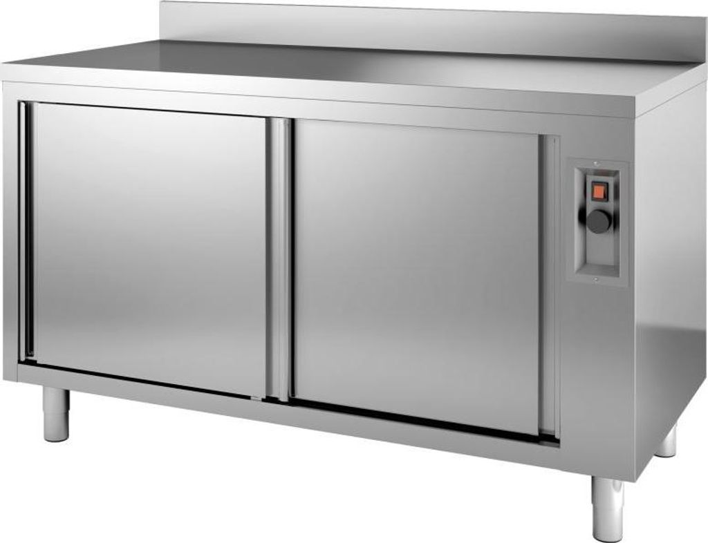 Combisteel Wärmeschrank mit 2 Türen Aufkantung aus Edelstahl 2000x600x850mm