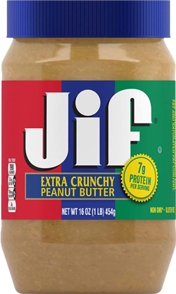 Jif - Extra Crunchy Peanut Butter - 454g Produktbild 