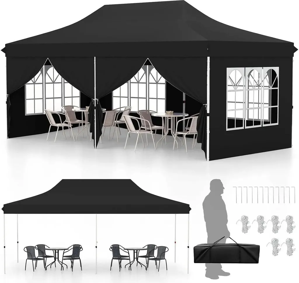 Abri de jardin pliable stable et étanche contre la pluie et les rayons UV