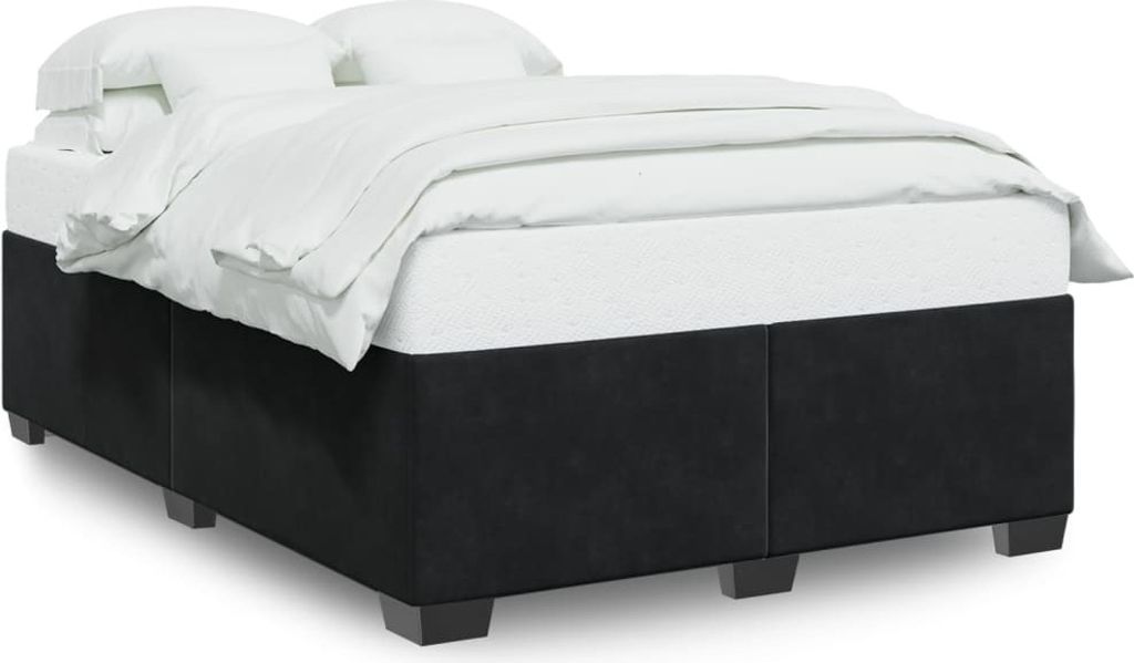 vidaXL Cadre de lit sans matelas noir 160x200 cm velours Image du produit 