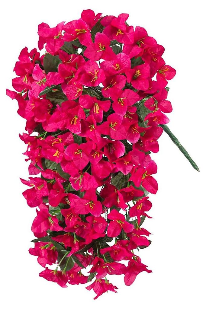 Künstliche Bougainvillea-Blume, künstliche Hängeblume für den Außenbereich, lange Ranken, Kunstblume für Haustür, Veranda, Pflanzkübel, Urn...