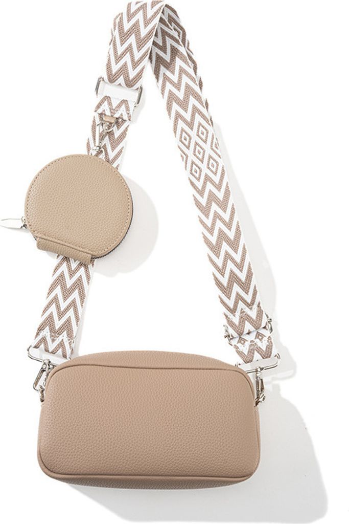 INF Stilvolle Kunstleder Schulter-Umhängetasche für Damen Khaki