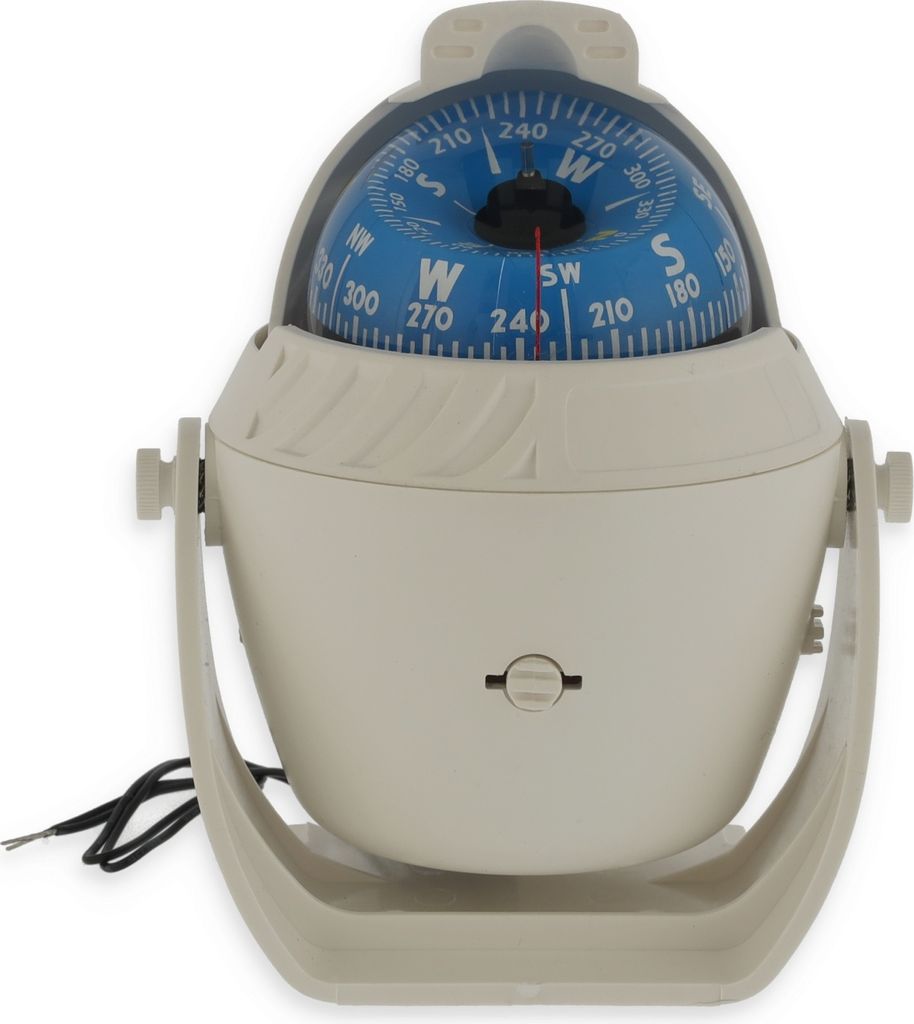 beleuchteter Kompass, weiß, 12V LED, schwenkbares Gehäuse, Produktbild 