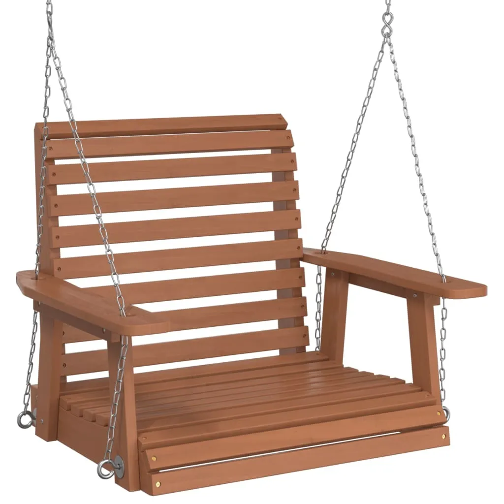 vidaXL Sedia da giardino sospesa con catene metalliche Legno di abete massiccio marrone