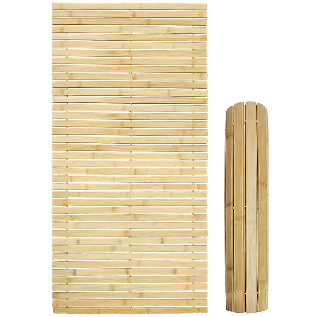 Rutschfeste Bambus-Badematte, quadratisch, 50 x 80 cm, nachhaltig und feuchtigkeitsbeständig,für Bad Dusche Pool Sauna innen und außen