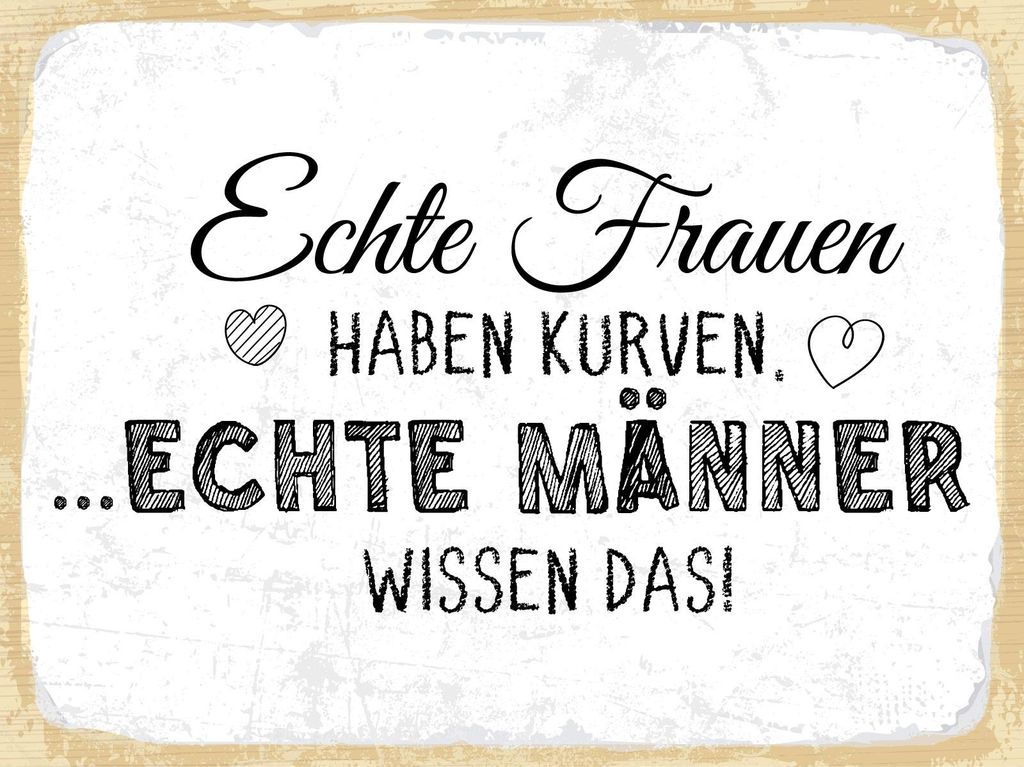 vianmo Holzschild 30x40 cm Echte Frauen haben Kurven Deko Schild