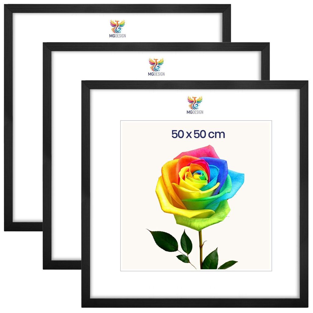 MG Design 3er Set Bilderrahmen Schwarz 50x50 cm - Produktbild 