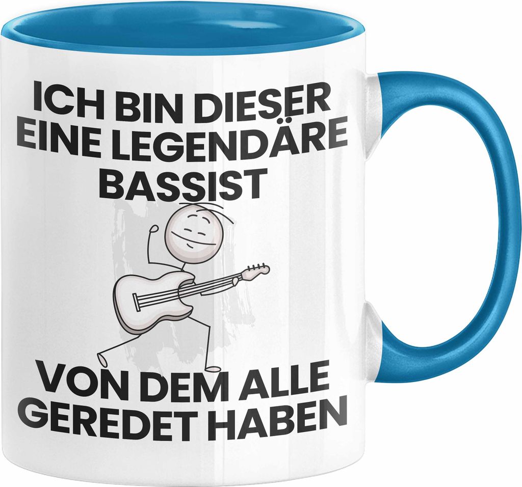 Bassist Geschenk Tasse Lustige Geschenkidee Geburtstag für Bassist Ich Bin Dieser Legendäre Bassist Von Dem Alle Geredet Haben Kaffee-Becher (Blau)