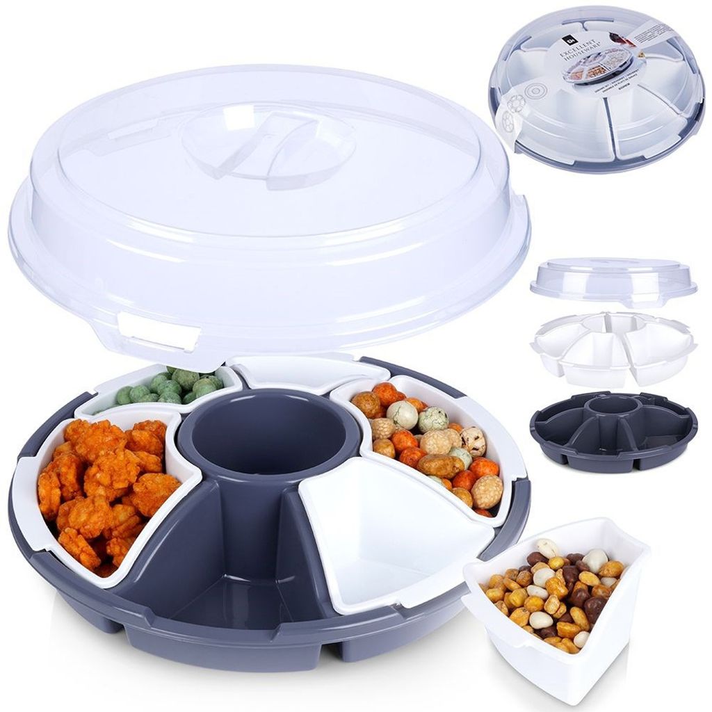 Servierteller Servierplatte Snackteller mit Deckel 33 cm Produktbild 