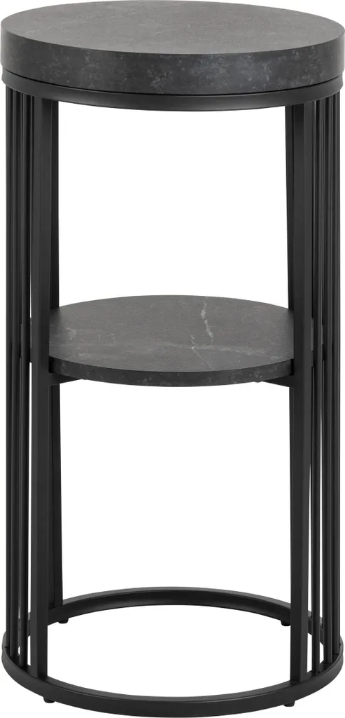 Petite table de nuit Strington noire 1 étagère style industriel chic
