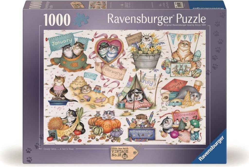 RAVENSBURGER Puzzle Koč ič í kalendář 1000 dílků
