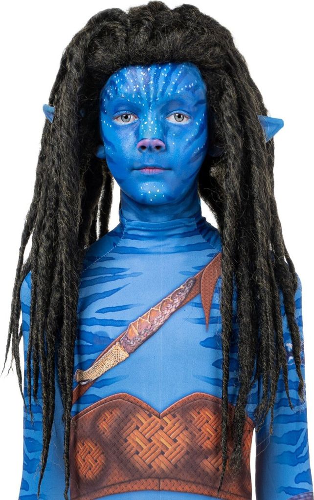 Blauer Stammeskrieger Dreadlocks Kinderperücke