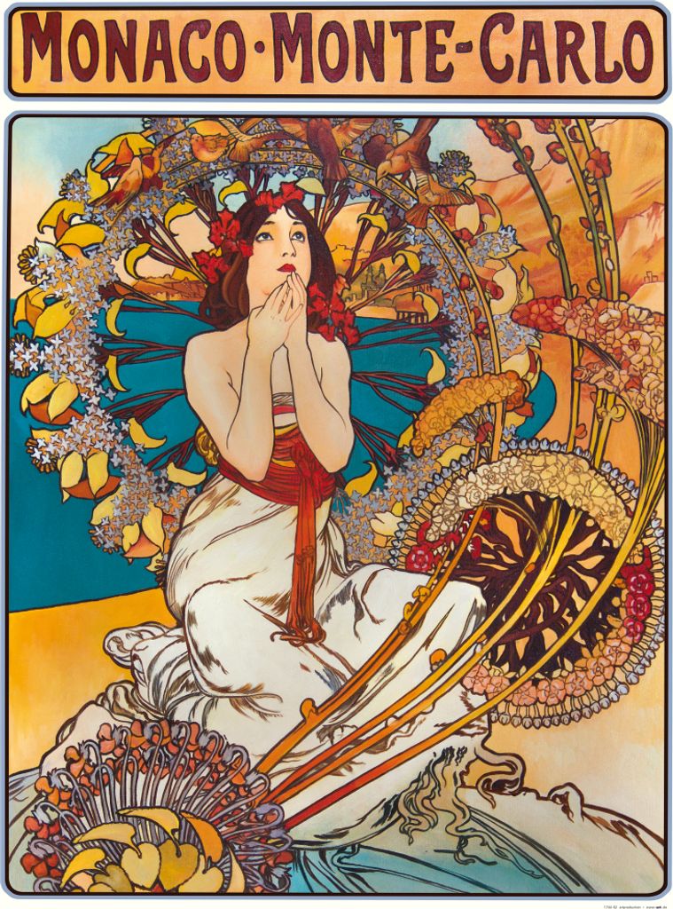 Alphonse Mucha Kunstdruck Bild - Monaco Monte Carlo, 1897 (80 x 60 cm)