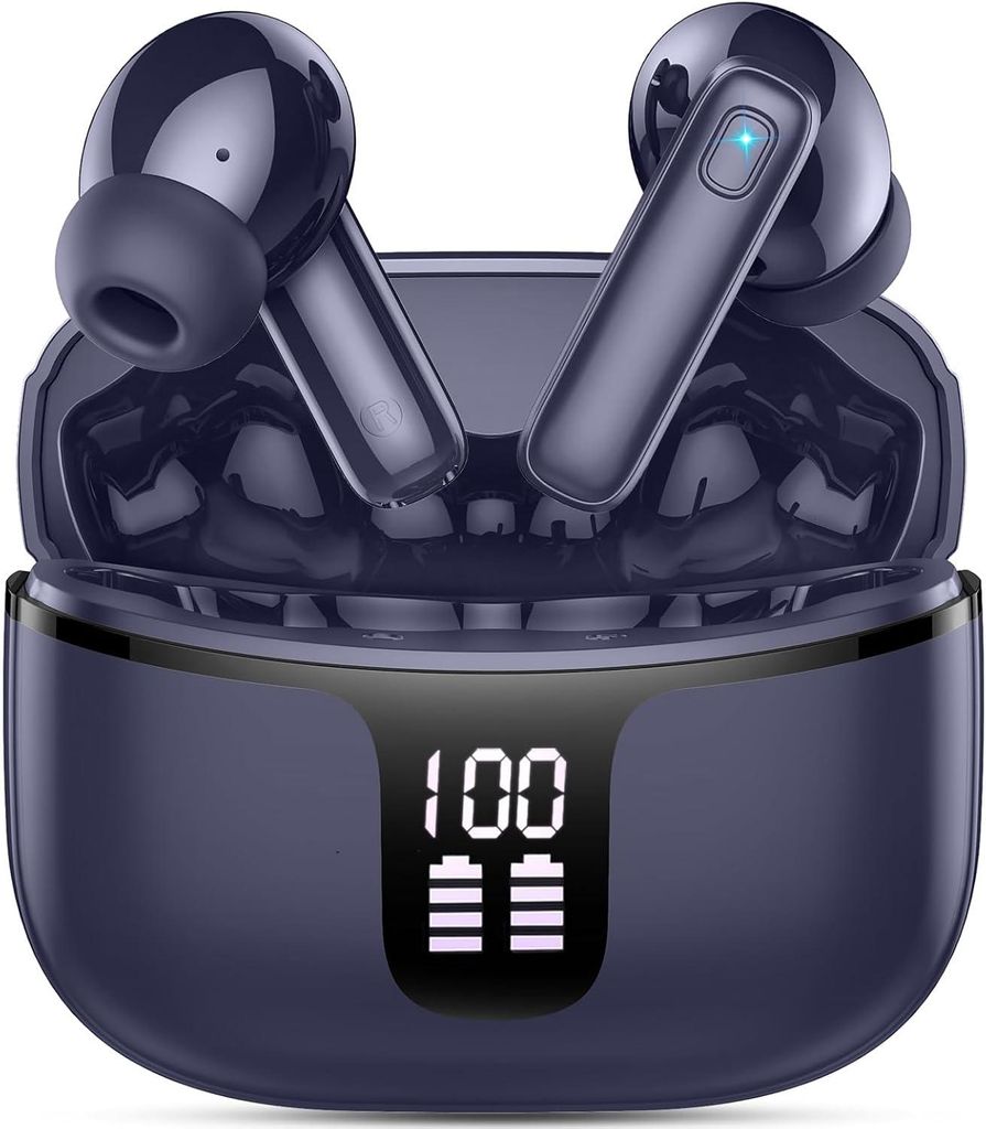 Bluetooth Kopfhörer, Kopfhörer Kabellos Bluetooth 5.3 mit HD Mic Stereo HiFi, In Ear Kopfhörer 40H Sport Kopfhörer LED Display, Kabellose Kopfh...