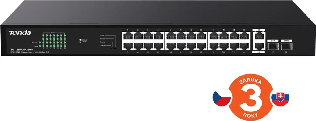 Switch PoE+ 24 Ports Tenda TEG1128P : Solution Réseau Anti-Coupures 230W