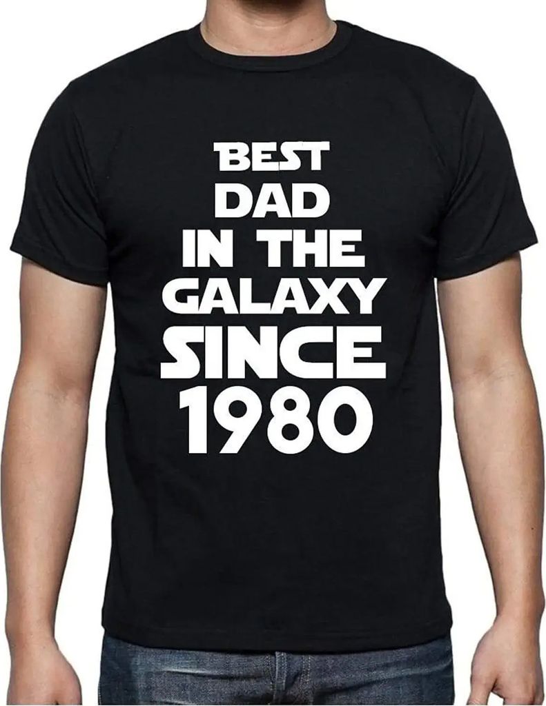 Herren Grafik T-Shirt Bester Vater der Galaxis seit 1980 – Best Dad in the Galaxy Since 1980 – Geschenk 44. Geburtstag Jahrestag 44 Jahre Jubil...