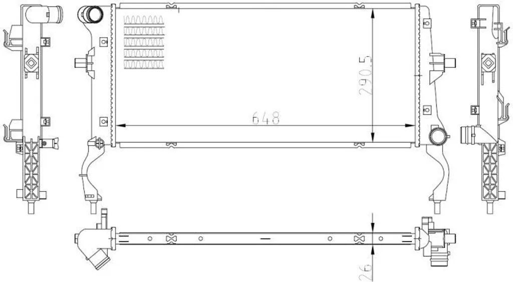 Radiateur NRF 550034 pour Elantra AD et i30 PD - Remplace OE 25310F2200