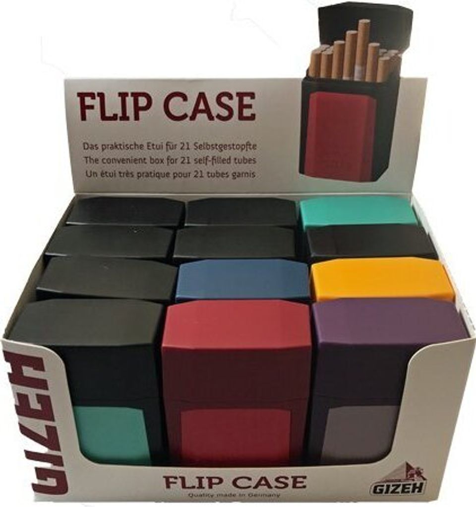 1 Display Gizeh Flip Cases à 12 Stück, Gizeh Flip Case Zigarettenetui