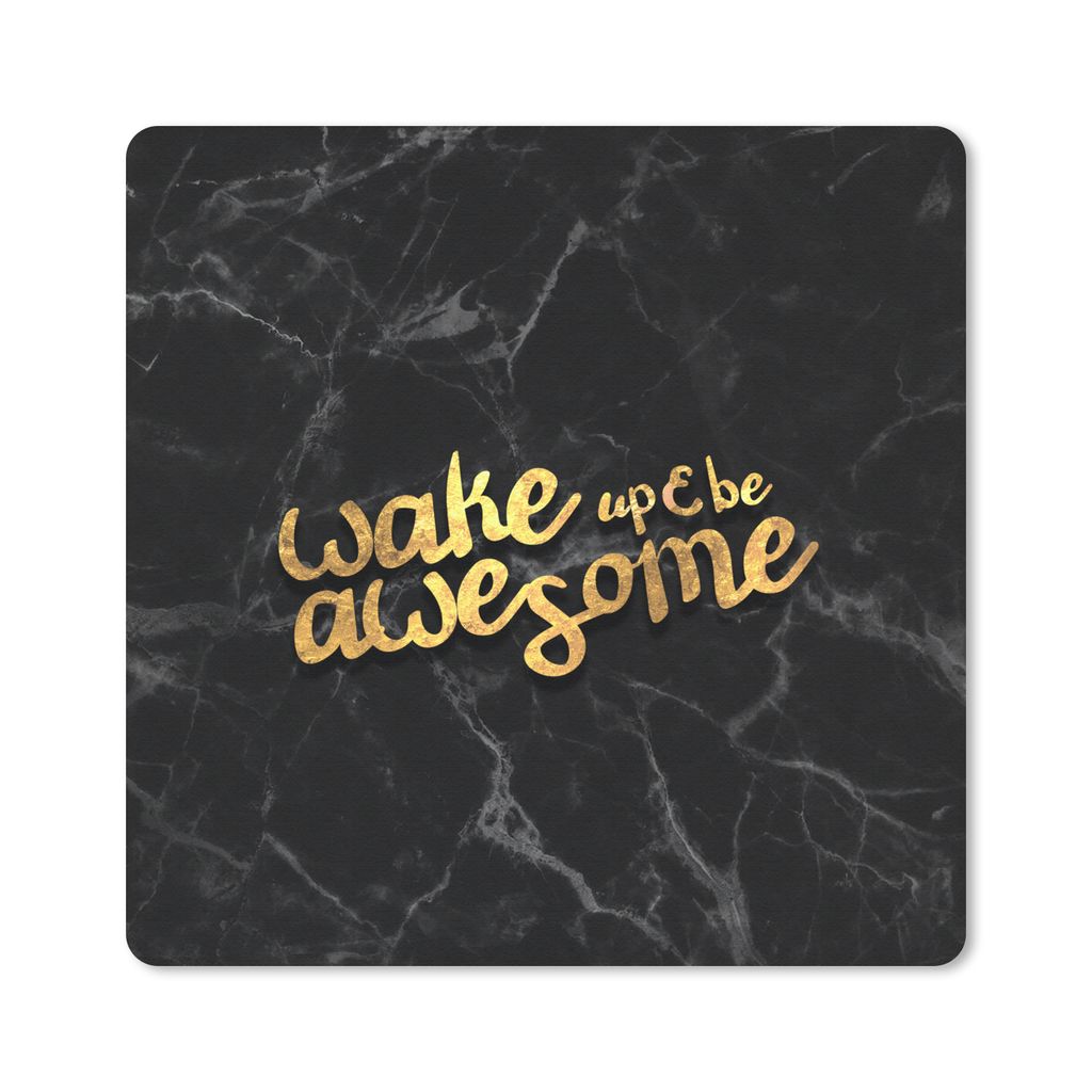 MuchoWow Mauspad Mousepad Zitat - Cool - Gold - Marmor 30x30 cm - Mousepads - Maus Mat - Pad - Mausunterlage - Gaming