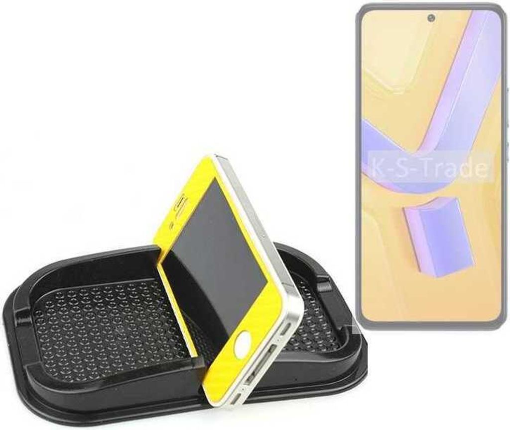 K-S-Trade Auto Anti Rutsch Matte Smartphone-Halter kompatibel mit Vivo Y100 5G Haft Pad Armaturenbrett Handy-Halterung Silikon