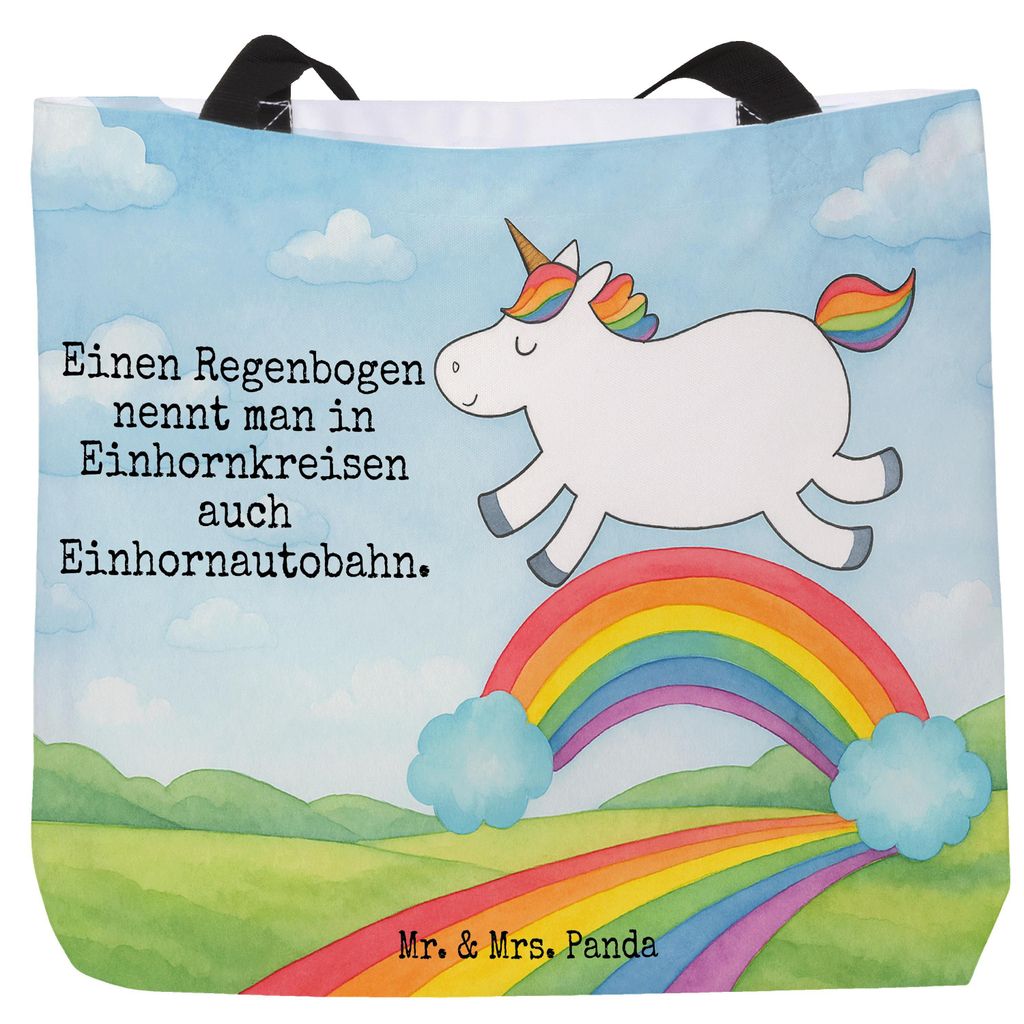 Mr. & Mrs. Panda Tote Bag Einhorn Regenbogen Design - Weiß - Geschenk, Erwachsenwerden, Unicorn, Einhornpower, Reisetasche, Schultasche, Einkaufst...