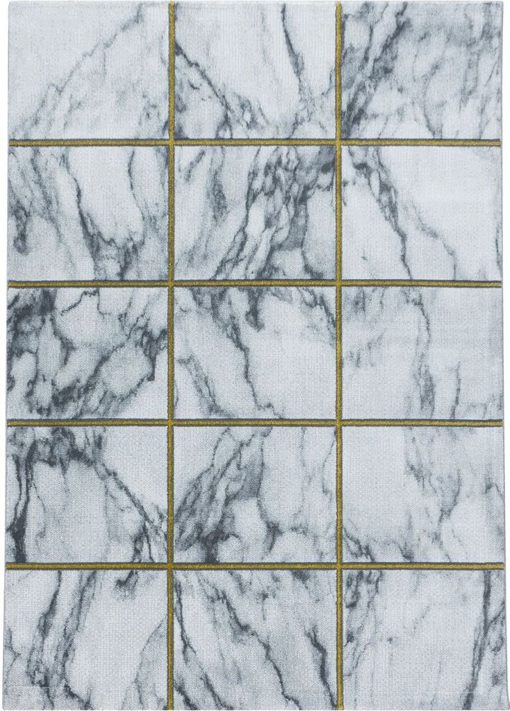Kurzflor Teppich Nauro rechteckig, Farbe: Goldfarbe, Größe:140x200 cm