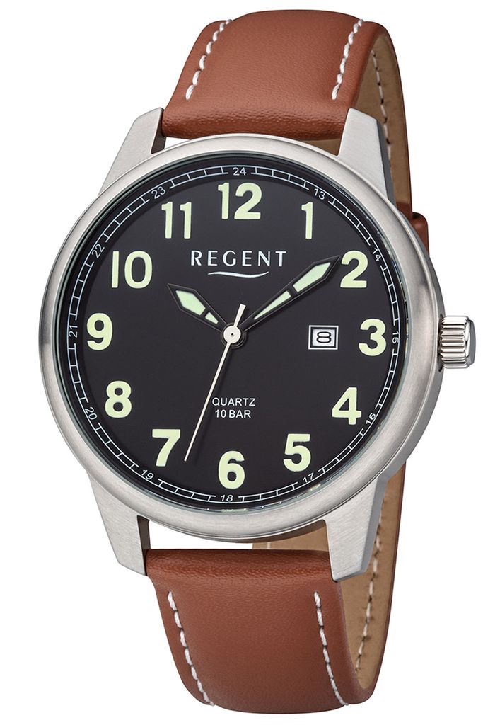 Regent Herrenarmbanduhr F1239 Leder