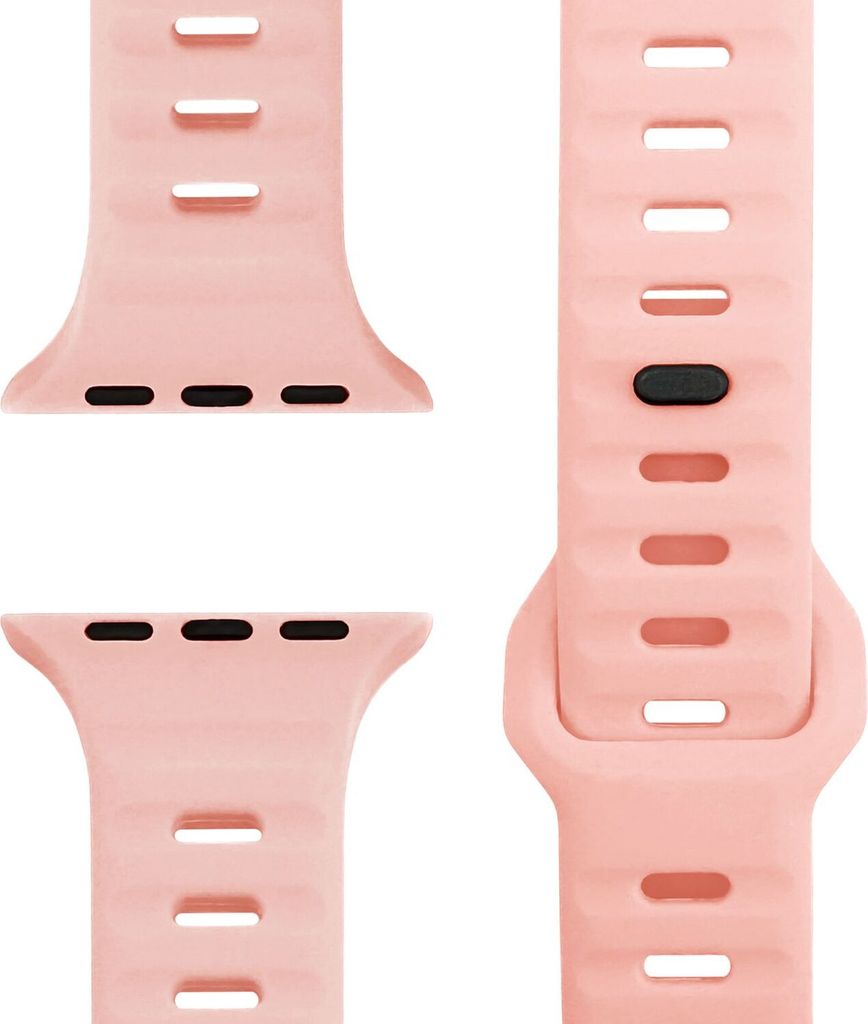 Motion Armband für Apple Watch SE/10/9/8/7/6/5/4/3/2/1, Soft Silikon Sportarmband, 38/40/41/42mm - Zartrosa