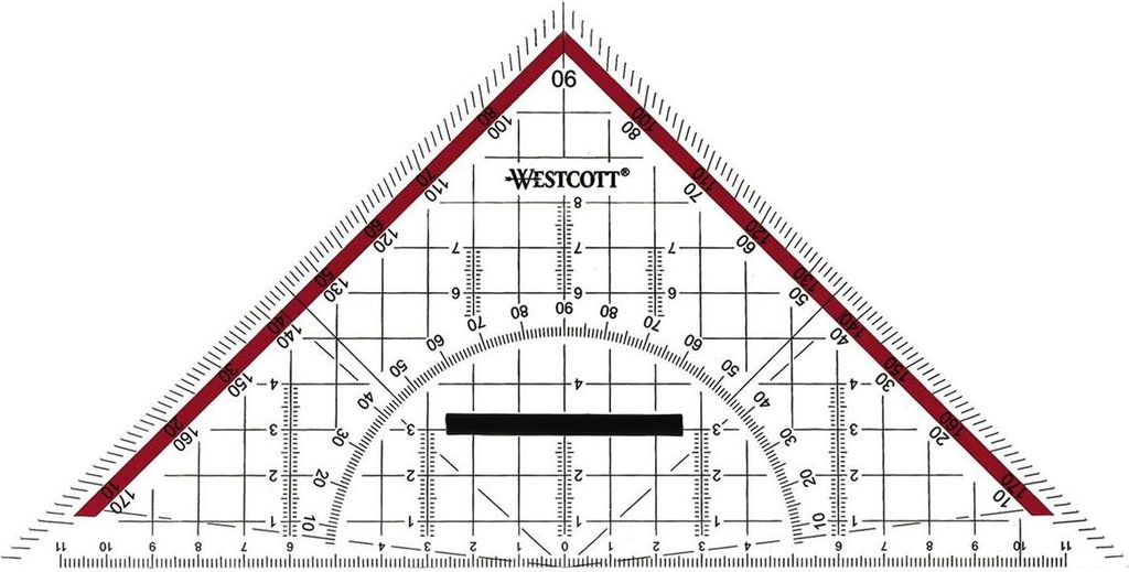 Westcott Geometriedreieck E-10142 00 Griff Skalierung 20cm Zdjęcie produktu 