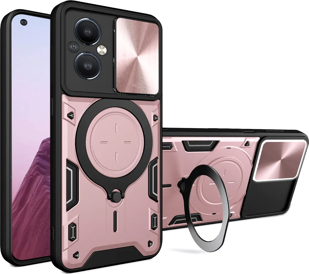 Cover Chic Oro Rosa OnePlus Nord N20 5G con Anello e Camera Cover
