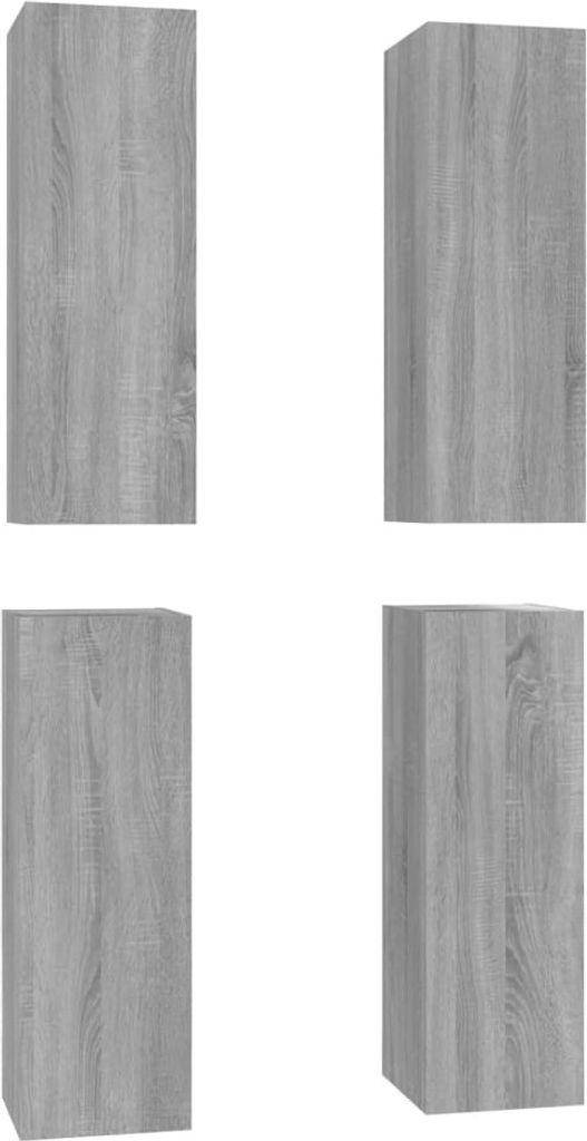 TV-Schränke 4 Stk. Grau Sonoma 30,5x30x90 cm Holzwerkstoff