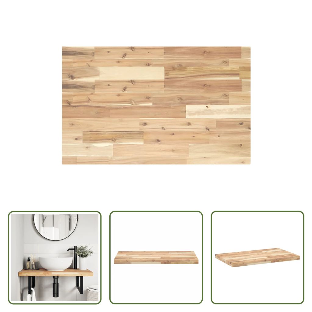 The Living Store Waschtischplatte Unbehandelt 60x50x4 cm Massivholz Akazie