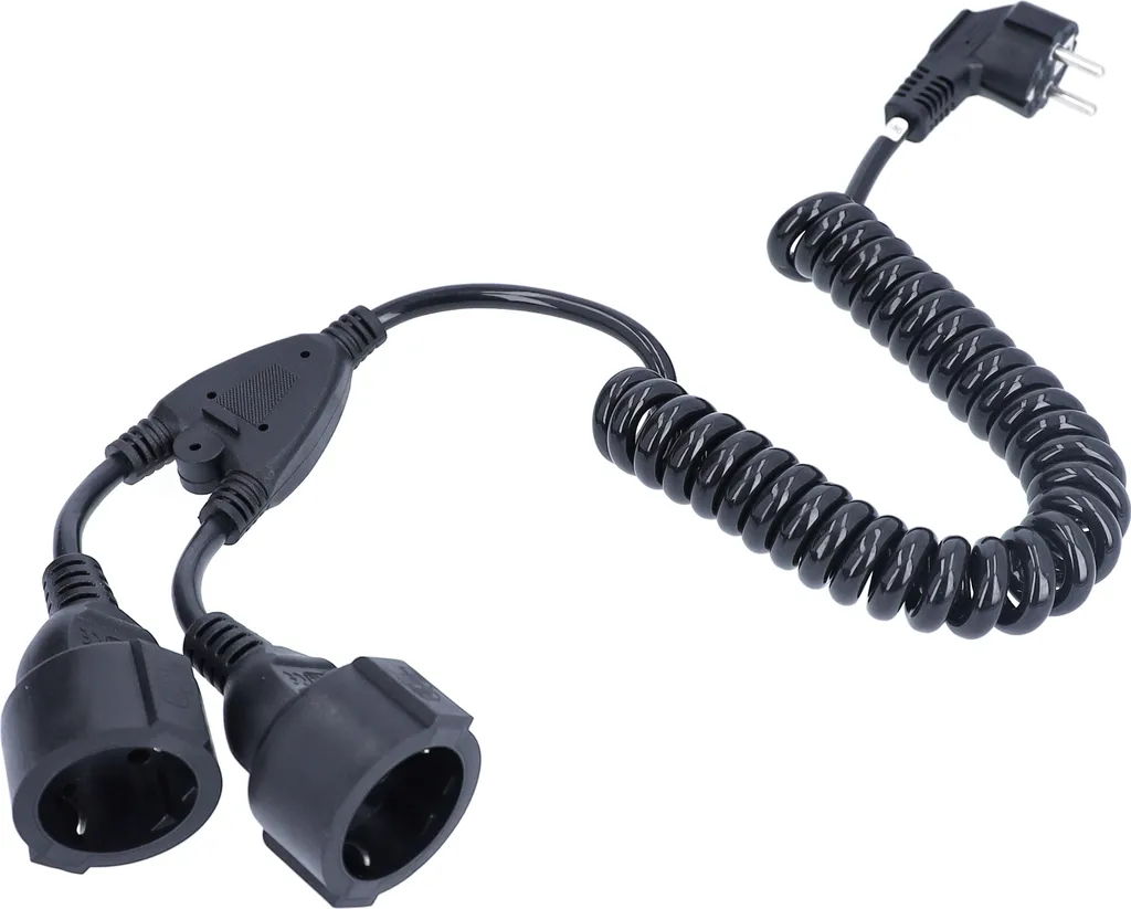 Câble spiralé as-Schwabe 2-4m extensible 230V 16A noir pour atelier IP20