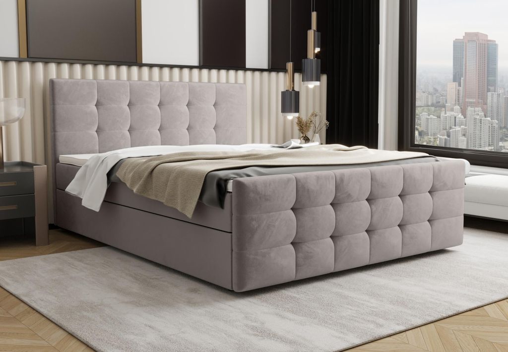 B&B Home Boxspringbett Corias 180x200 cm – mit Bettkasten