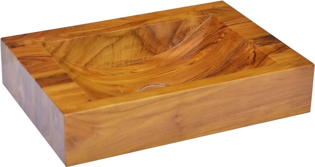 "Winter Sale" Waschbecken - Braun Waschbecken Massivholz Teak 50x35x10cm DE7135589