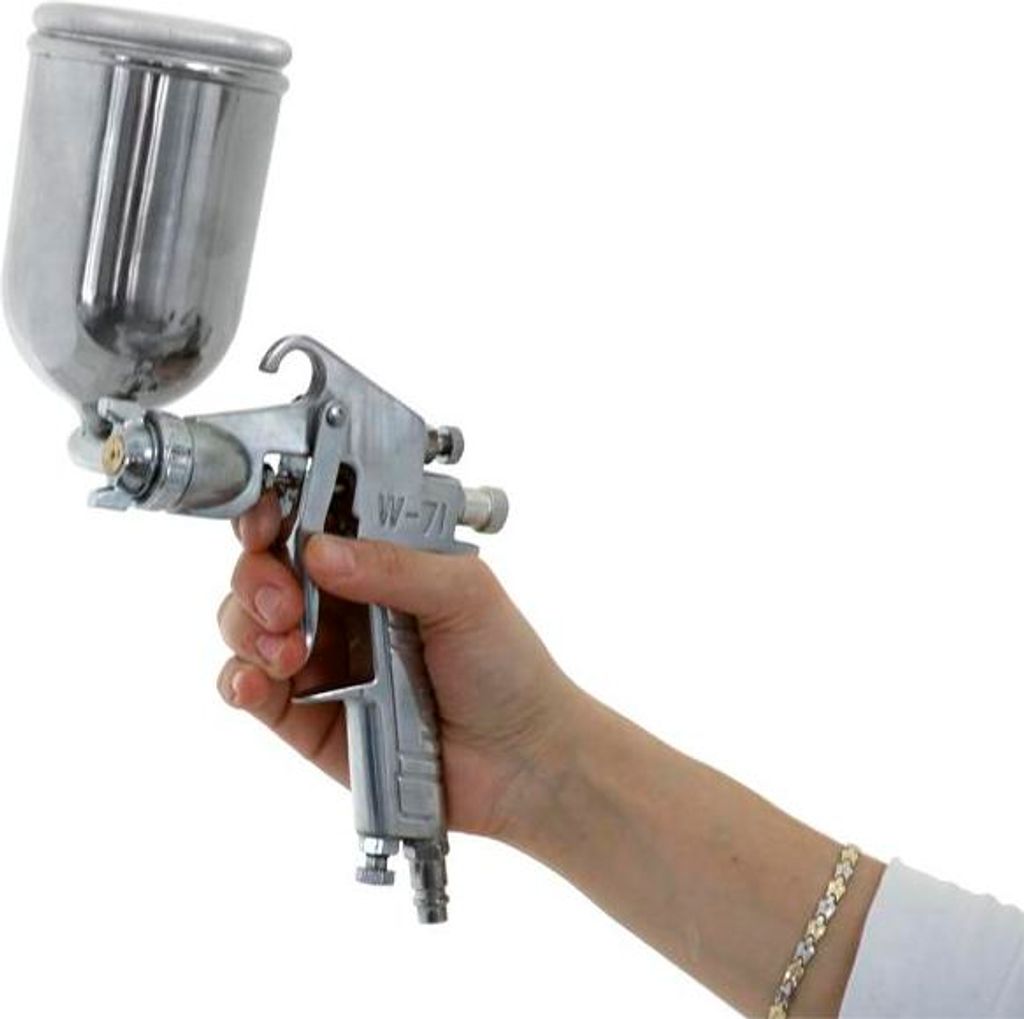 Druckluft Lackierpistole mit Düse und Behälter