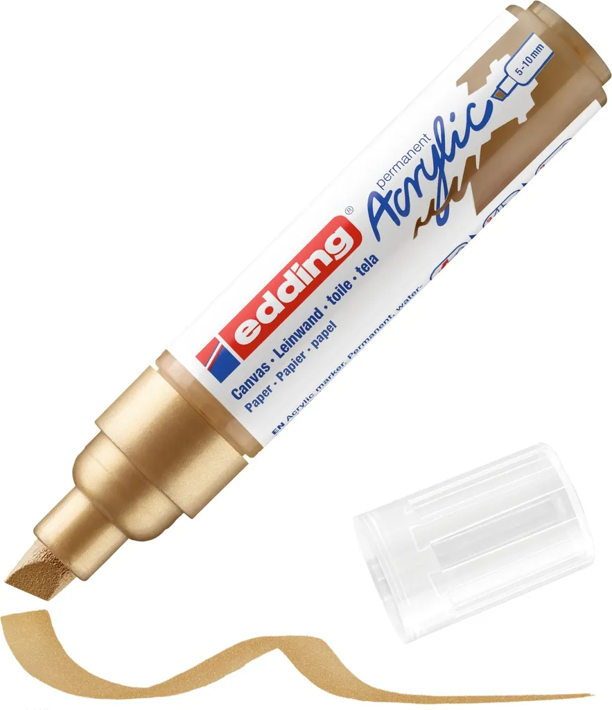 Marqueur acrylique edding 5000 large or riche set de 5 feutres peinture