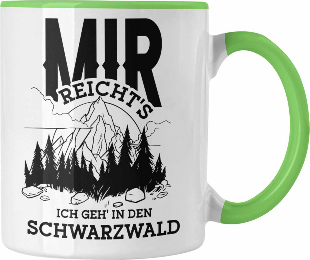 Trendation - Schwarzwald Wanderer Tasse mit lustigem Spruch - Geschenk für Naturfreunde und Wanderliebhaber (Grün)